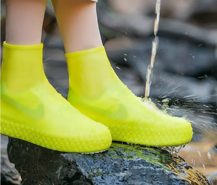 Stop Soaked Sneakers! Heavy-Duty Rain Shoe Covers – Anti-Slip & Fold Into Your Bag - Yellow / Children
