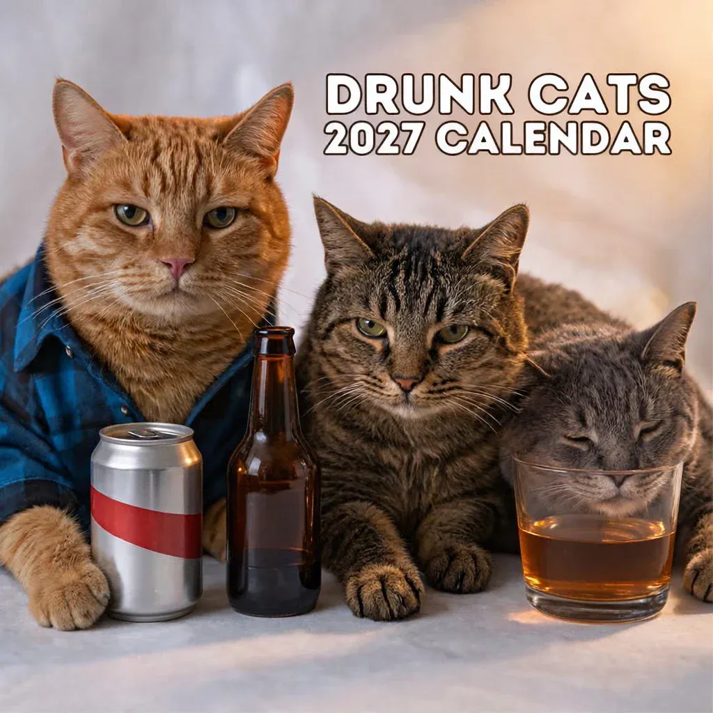 Funny Drunk Cats Calendar