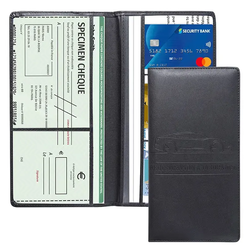 Car Registration & Insurance Card Holder - Black